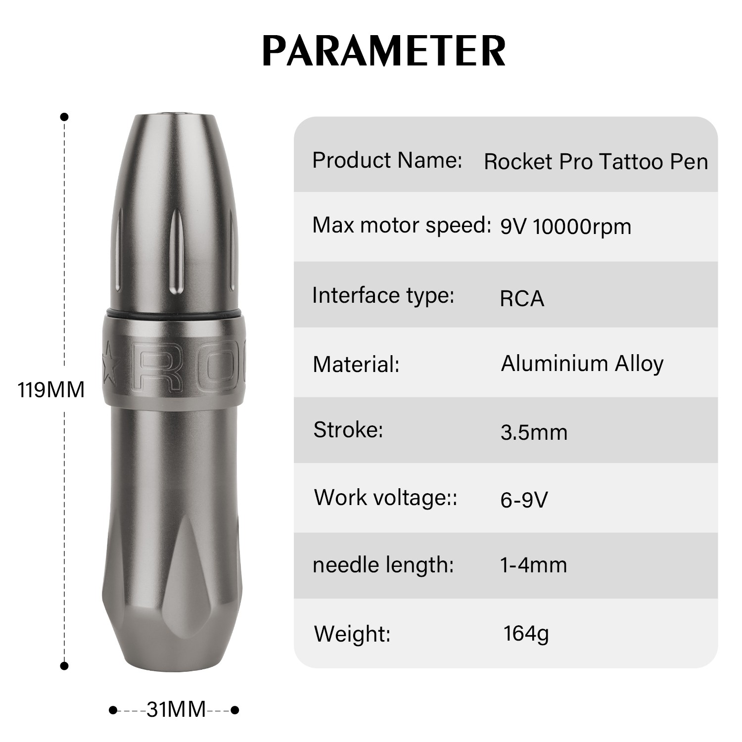 ROCKET1 PRO Tattoo Rotary Pen