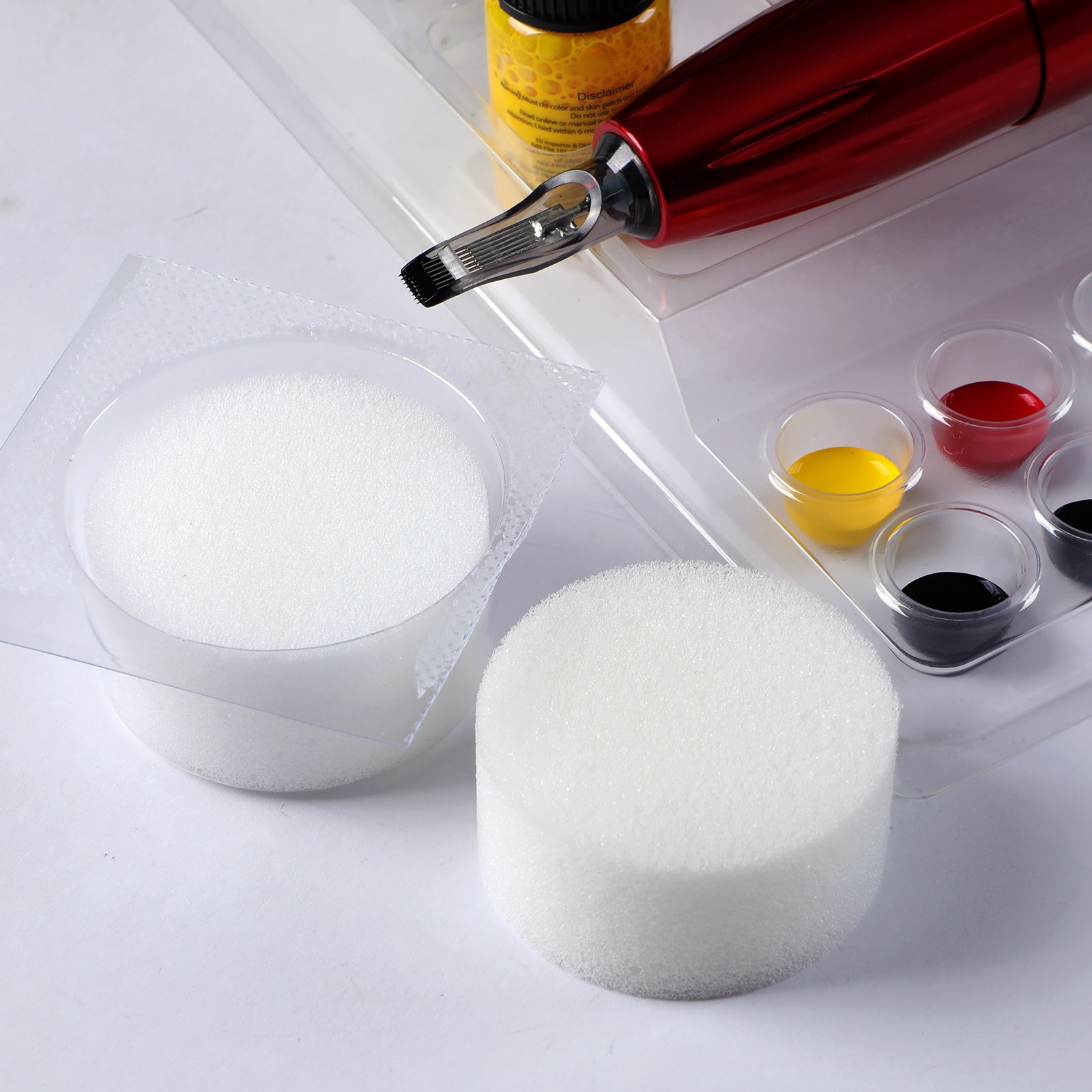 TA015 24pcs Tattoo Disposable Dip Foam Sponge Caps Cups 