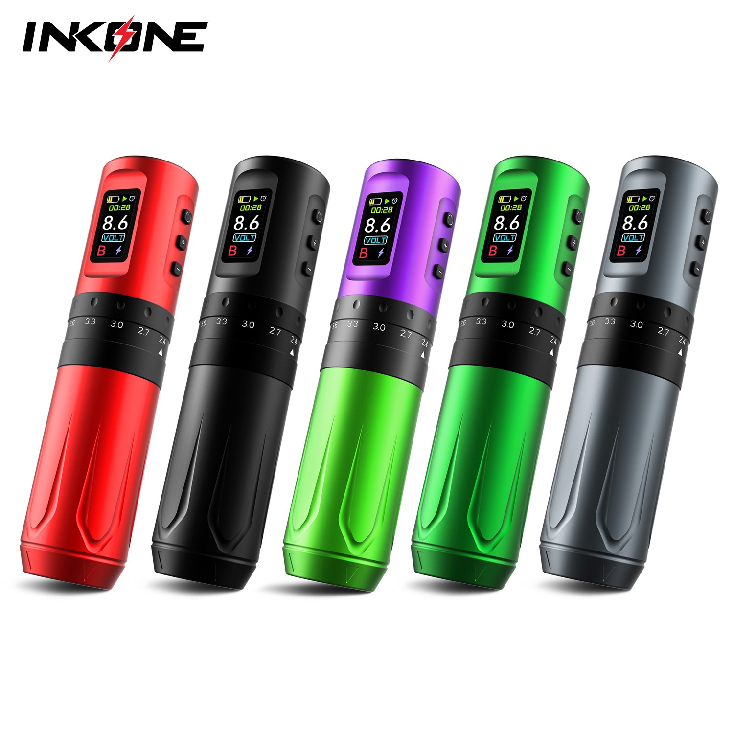 INKONE Colorful Screen Adjustable Stroke Tattoo Wireless Machine